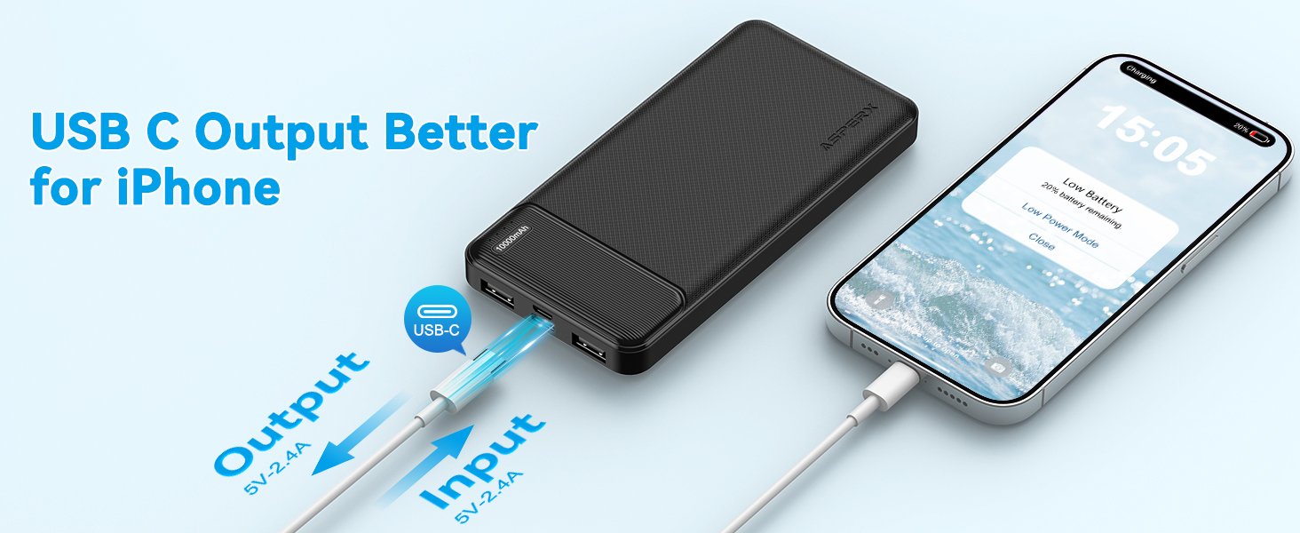 AsperX 2-Pack 10000mAh USB C Output Portable Charger Power Bank Fast Charging, Portable Phone Charger External Battery Pack for iPhone, Samsung, Google LG and Heated Vest 8 AsperX 2-Pack 10000mAh USB C Output Portable Charger Power Bank Fast Charging, Portable Phone Charger External Battery Pack for iPhone, Samsung, Google LG and Heated Vest-