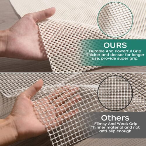 BAGAIL BASICS Non Slip Rug Pad Gripper 2 x 3 Feet Extra Thick Carpet Pads for Area Rugs and Hardwood Floors, Keep Your Rugs Safe and in Place - 이미지 2