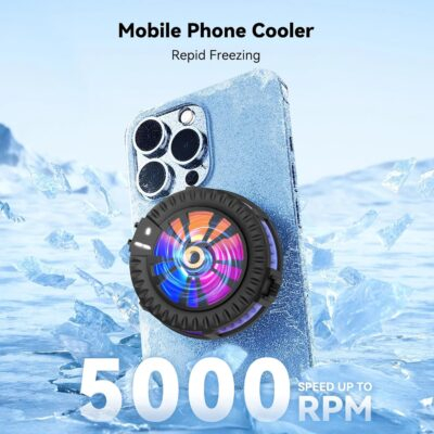 Magnetic Cell Phone Cooler for Gaming, Portable Phone Cooling Fan Type-C Wired with Temperature Display, Phone Radiator for MagSafe, Gaming Semiconductor Cooling for iPhone/Ipad/Android - 이미지 2
