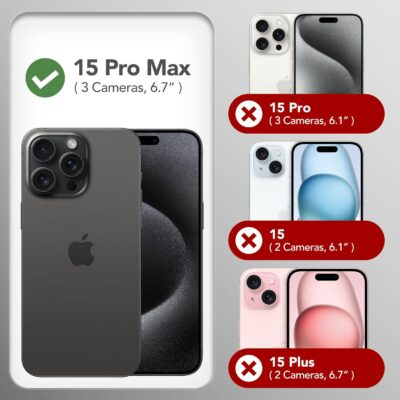 GONEZ for iPhone 15 Pro Max Case Silicone, Compatible with Magsafe, Camera Protector + Screen Protector, Soft Anti-Scratch Microfiber Lining, Liquid Silicone Shockproof Phone Cover, Stone - 이미지 2
