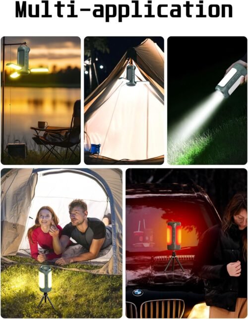 Foldable Camping Light Rechargeable Lantern, 10000mAh Power Bank, Portable Flashlight, IP54 Waterproof, 1/4" Screw Adapter, 750LM, 5 Modes, LED Tent Light for Camping, Hiking, Fishing - 이미지 6