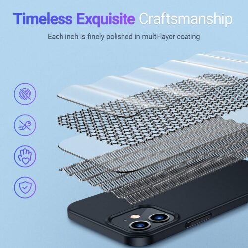 TORRAS for iPhone 12 Case/iPhone 12 Pro Case Slim Fit, Protective Sturdy Hard Cover, Super Thin Lightweight Phone Case for iPhone 12 Phone Case, 6.1 Inch, Matte Black - 이미지 4