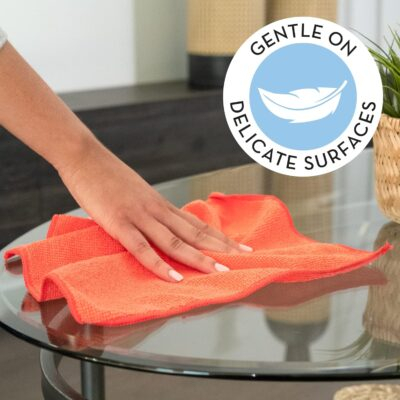 S&T INC. 100 Pack Microfiber Cleaning Cloth, Bulk Towels for Home, Reusable Microfiber Towels for Cars, Cleaning Rags, Assorted, 11.5 Inches x 11.5 Inches, 100 Count - 이미지 3