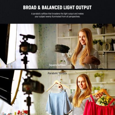 NEEWER 33inch/85cm Parabolic Softbox Quick Set up Quick Folding, with Diffusers/Honeycomb Grid/Bag, Compatible with Aputure 120d Light Dome Godox sl60w NEEWER RGB CB60 and Other Bowens Mount Lights - 이미지 2
