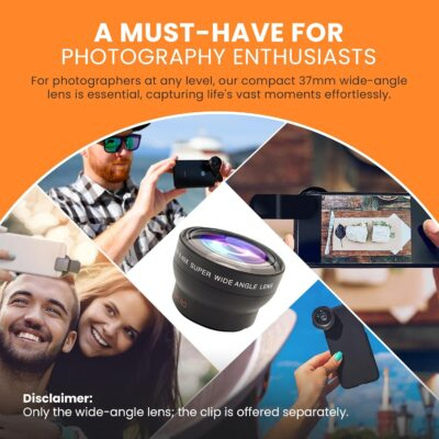 iOgrapher 37mm Wide Angle Lens for iPhone and Smartphones - Macro Lens and Wide Phone Lens - Macro Lens for iPhone and Other Smartphones - Camera Lens for Phone - Comes with Leather Case Bag - 이미지 5