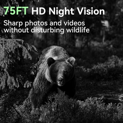 Trail Camera, 48MP 4K Game Camera with 0.1s Trigger Time, 130°Wide-Angle, Trail Cameras with Night Vision Motion Activated Waterproof IP66, 2.0”Screen Trail Cam for Wildlife Monitoring - 이미지 6