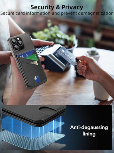 TopMade for MagSafe Wallet, Works with Apple Find My, Magnetic Wallet for iPhone 16/15/14/13/12 Series, for iPhone Wallet Stand with Finder Tracker, 6 Card Holder, RFID Blocking, Slim, Black - 이미지 8