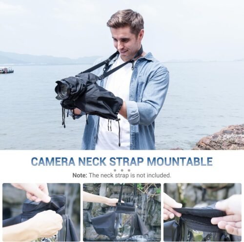 Mirrorless Camera Rain Cover with Openable Viewing Window & Strap Mountable Design Waterproof Camera Raincoat Sleeve Protector for Canon EOS R6 R5 Mark II R8 R7 Rp Nikon Z6III Z6II Z7II Z8 Z5 Z50II Zf - 이미지 4