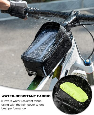 ROCKBROS Bike/Bicycle Phone Front Frame Bag, Waterproof, Tube Bag,Cycling Pouch, Bike Accessories for Men Compatible Phone Under 6.5” - 이미지 4
