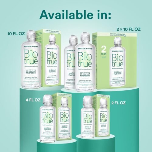 Biotrue Contact Lens Solution, Multi-Purpose Solution for Soft Contact Lenses, Lens Case Included, 2 FL OZ - 이미지 7