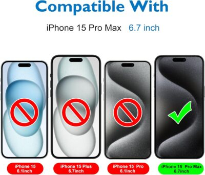 Mothca 2 Pack Matte Glass Screen Protector for iPhone 15 Pro Max[6.7 inch] + 2 Pack Camera Lens Protector, Anti-Glare & Anti-Fingerprint Case Friendly Tempered Glass Film, Bubble Free, Smooth as Silk - 이미지 2