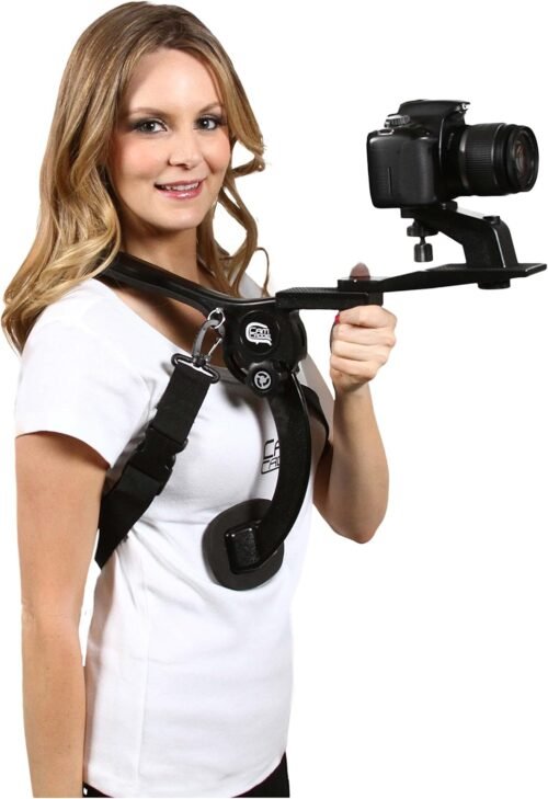Cam Caddie® Scorpion EX Hands Free Shoulder Support Rig/Mount Compatible with Canon, Nikon, Sony, Panasonic/Lumix Style DSLR Camcorder or Video Camera Includes: iPhone + GoPro Mount
