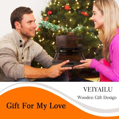 Gifts for Men Women Husband Son Boyfriend Him Nightstand Organizer Wood Phone Docking Station Birthday Gifts (Walnut) - 이미지 6