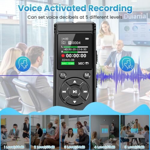 136GB Digital Voice Recorder with Playback,9000 Hours Audio Recording Device,Voice Activated Recorder with Noise Reduction,A-B Repeat,Mp3 Player and Password for Lectures Meeting/Classes/Interviews - 이미지 4