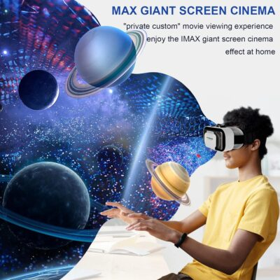 VR Headset,3D VR Glasses Virtual Reality Headset for iPhone & Android with Controller, Compatible 4.7-6.5 inch, Adjustable Universal Virtual Reality Goggles for Kids & Adults - 이미지 4