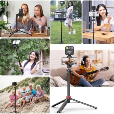 ULANZI MT-44 Extendable Phone Tripod, 59" Selfie Stick Vlog Stand with 2 in 1 Phone Clip, 360° Ball Head Camera-Tripod for iPhone Sony Canon Action Camera, Lightweight for Travel - 이미지 8