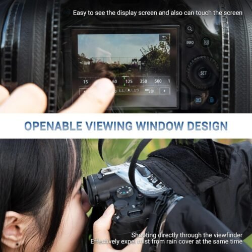 Mirrorless Camera Rain Cover with Openable Viewing Window & Strap Mountable Design Waterproof Camera Raincoat Sleeve Protector for Canon EOS R6 R5 Mark II R8 R7 Rp Nikon Z6III Z6II Z7II Z8 Z5 Z50II Zf - 이미지 3
