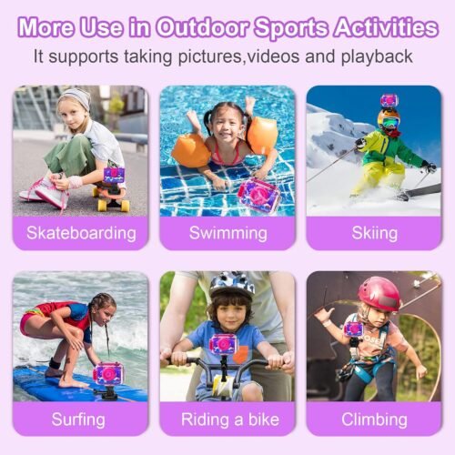 GKTZ Kids Camera - Waterproof Underwater Camera for Kids, Christmas Birthday Gifts for Girls Age 3-12, 1080P HD Children Digital Action Camera, Pool Toys for Kids Age 4-12 - 이미지 6