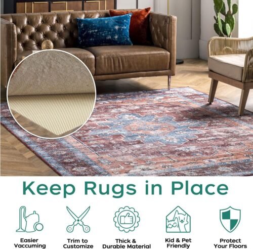BAGAIL BASICS Non Slip Rug Pad Gripper 2 x 3 Feet Extra Thick Carpet Pads for Area Rugs and Hardwood Floors, Keep Your Rugs Safe and in Place - 이미지 3