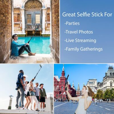 Fugetek 51" Professional Selfie Stick Tripod, 100% All Aluminum Stick & Legs, Lightweight, Detachable Bluetooth Remote, Portable All in One, Compatible with iPhone & Android, Non Skid Feet, Black - 이미지 2