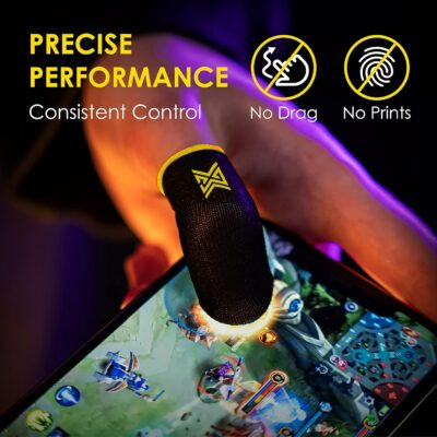 MGC ClawSocks 6 Pack Carbon, Gamer Finger & Thumb Sleeves, Mobile Gaming Stabilizer & Compression Support Black - 이미지 2