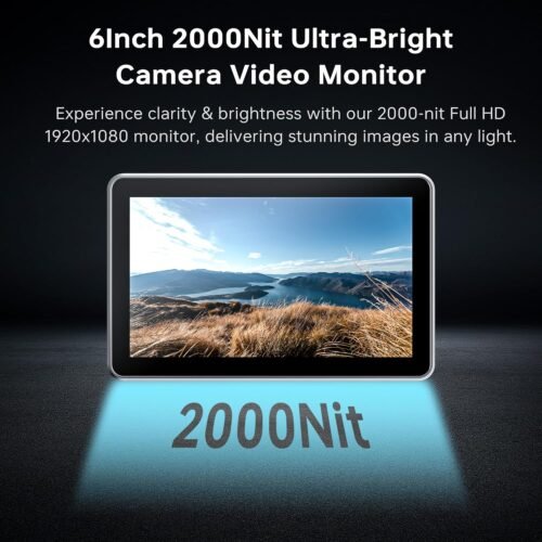 VILTROX DC-X2 6'' Touchscreen Full HD IPS Camera Monitor, 2000 nits 4K HDMI in/Out Video Field Monitor Kit with Sunshade Hood, 3D LUT, Waveform, Histogram & Vectorscope Tools, Black - 이미지 2