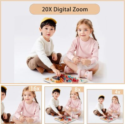 Digital Camera, 4K Cameras for Photography, Digital Point and Shoot Camera with 56Mp Autofocus 20X Zoom Anti Shake, Video Camera with 32GB SD Card for Adults, Teens, Beginners(Pink) - 이미지 3