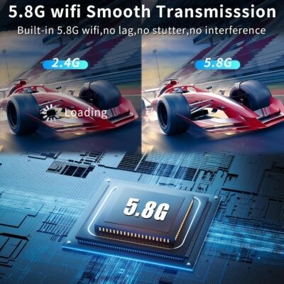 Wireless HDMI Transmitter and Receiver, 165ft/50m Wireless HDMI for 4K Decode Input 1080P Output, Plug&Play Portable 2.4G/5.8G for Video and Audio to Monitor from PC/Projector/TV Box - 이미지 6