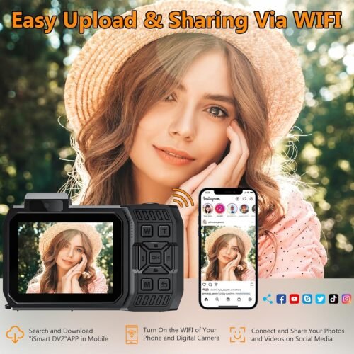 UHD 8K Underwater Camera, 70MP 33FT WiFi Waterproof Digital Camera with 64GB Card, Auto Focus Waterproof Dual-Screen Selfie 2500mAh Battery, 18X Floatable Digital for Snorkeling, Orange - 이미지 3