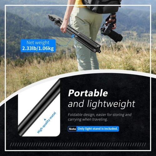 Neewer 6.23 Feet/190CM Aluminum Light Tripod Stands For Studio Kits, Photography Lights, Softboxes(Black,2 Pack) - 이미지 6