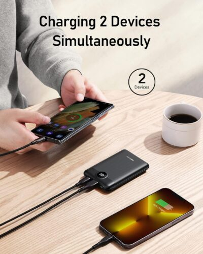 VEEKTOMX Mini Power Bank 10000mAh, 22.5W Fast Charging Small Portable Charger with PD 3.0 & QC 3.0,USB C Slim Compact iPhone Charger, Dual Output Compatible with iPhone, Samsung,Travel Must Haves - 이미지 6