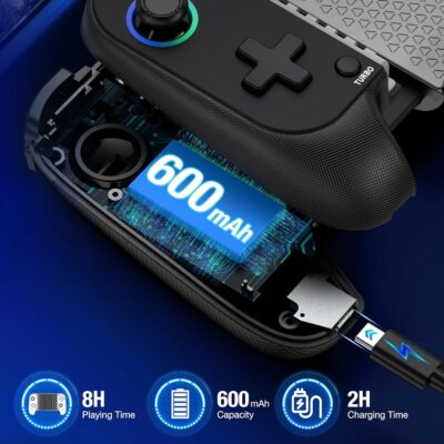 AXYBCOOL Mobile Game Controller for iphone/Android, Wireless Phone Controller with Phone Case Support, Gaming Controller Support Xbox Game Pass, PlayStation, Steam Link,Minecraft - 이미지 6