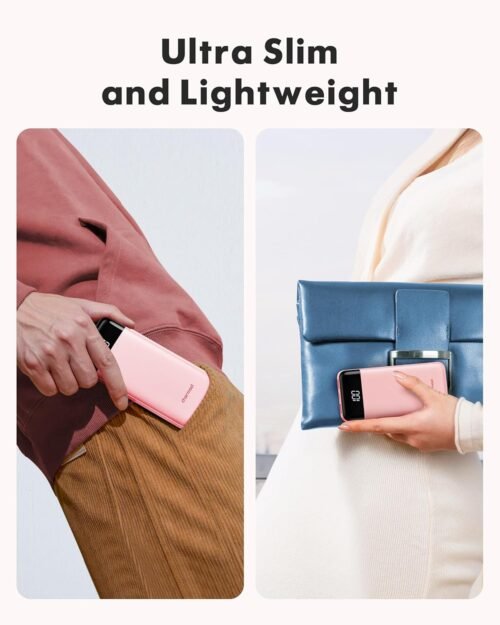 Portable Charger with Built in Cables, Portable Charger with Cords Wires Slim 10000mAh Travel Battery Pack 6 Outputs 3 Inputs 3A Fast Charging Power Bank for Samsung Google Pixel LG Moto iPhone iPad - 이미지 5