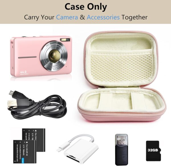 Chic Pink Travel Pouch for Your Compact Camera: Perfect Case for CAMKORY, KODAK, Canon IXUS, and More! - Image 2