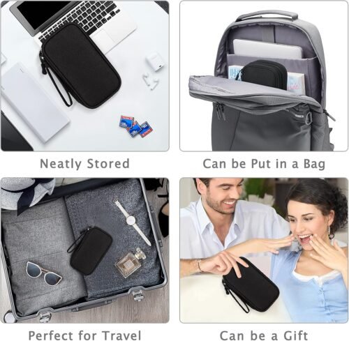 FYY Travel Cable Organizer Pouch Electronic Accessories Carry Case Portable Waterproof Double Layers All-in-One Storage Bag for Cord, Charger, Phone, Earphone Black - 이미지 8