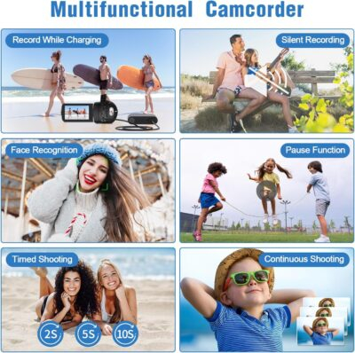 Video Camera Camcorder,Full HD 2.7K 42MP Digital Cameras Recorder for YouTube 3.0 Inch 270 Degree Rotation LCD 18X Digital Zoom Vlogging Camera with 32G SD Card and 2 Batteries - 이미지 5