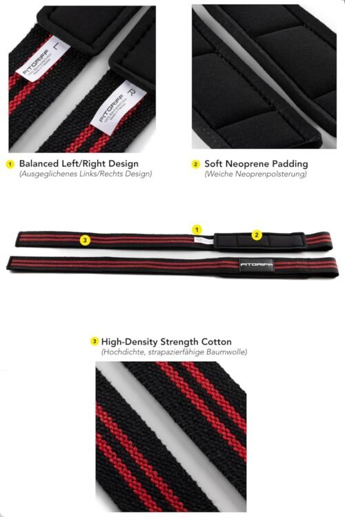 Fitgriff® Lifting Straps & Wrist Wraps (Bundle) Superior Support for Weightlifting & Gym Workouts - for Men and Women - 이미지 5