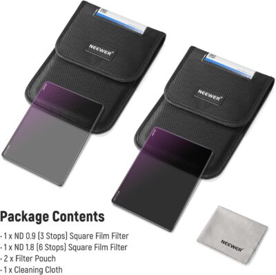 NEEWER 2 Pack ND0.9/1.8 (3/6 Stops) Square ND Filter, 4"x5.65" Dual Sided 30 Multi Nano Coated Cinema Neutral Density Filter for NEEWER Matte Box Compatible with Tilta Compatible with SmallRig - 이미지 8
