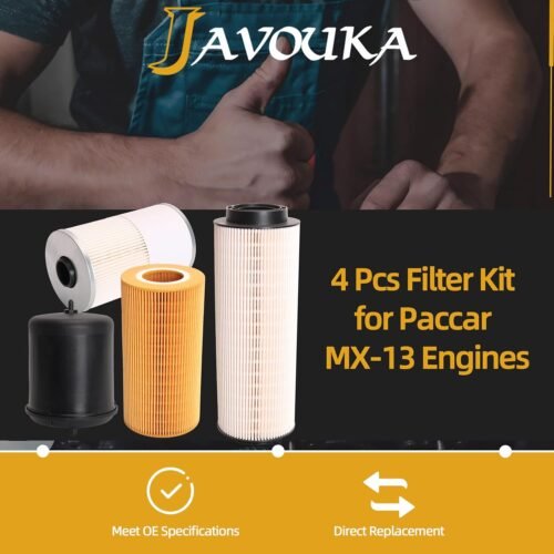 4 Pcs Filter Kit Compatible with Paccar MX-13 MX13 Engine, 1948921 Oil Filter + 2277129 Fuel Filter Water Separator + FS19765 Fuel Water Separator Filter + 1922496 Oil Filter - 이미지 7