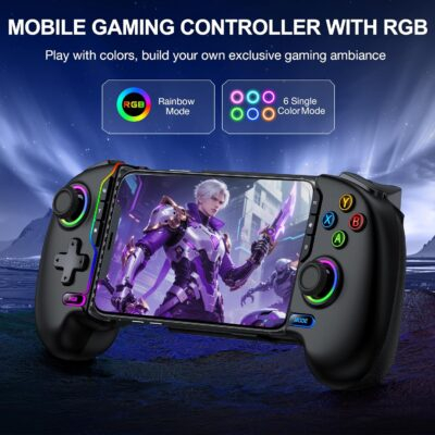 NinjaPlusOX Mobile Game Controller for iPhone/Android with Hall Joystick and LED, Wireless Phone Controller with Phone Case Support, Compatible with Xbox Game Pass, Steam Link, Call of Duty, Roblox - 이미지 4