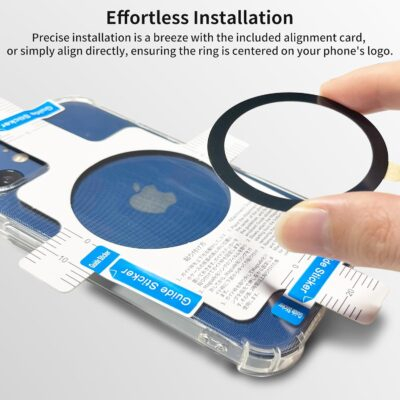 Universal Metal Rings Compatible with Magsafe Sticker,Magnetic Ring for Phone Cases & Wireless Charging, 6 Pack (2 Black,2 White & 2 Silver) - 이미지 6