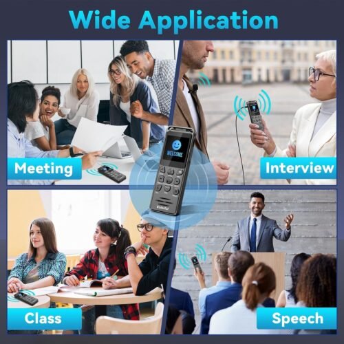 144GB Digital Voice Recorder with Playback, Volorful 1536Kbps Audio Recorder for Interviews Meetings, Voice Activated Recorder Recording Device with Noise Reduction, MP3 Stereo Player, Microphone - 이미지 9