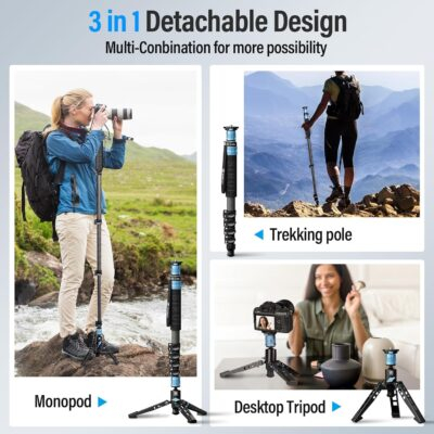 SIRUI P-325FL Carbon Fiber Monopod with Feet, 67” Professional Camera Monopod, Portable Lightweight Travel Monopod for DSLR Camera, Max Load 22lbs, Compatible with Sony Canon Nikon DSLR Camera - 이미지 4