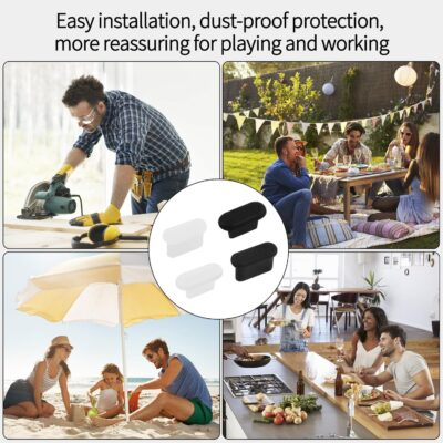 57 Pack USB C Dust Plug, Compatible iPhone 16、14、13、12、11、Series, Applicable to a of USB C Device Models, Dust-Proof Sticker Protective Cover Dust Plug Cleaning Brush Set - 이미지 8