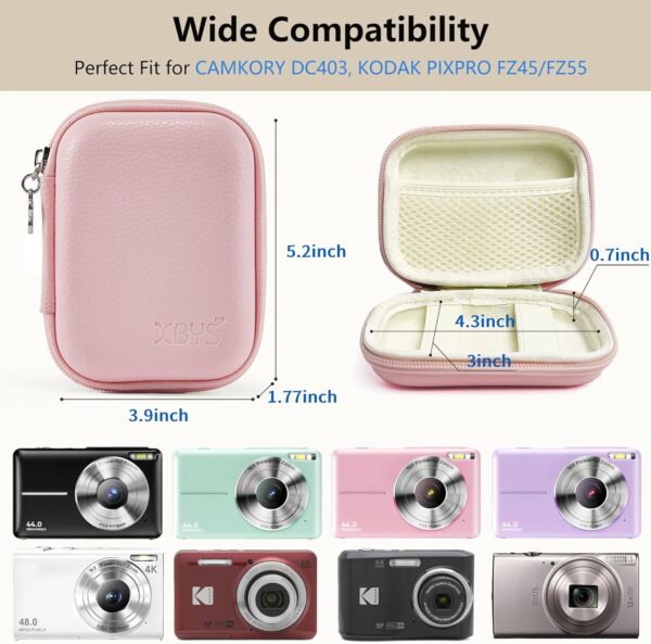 Chic Pink Travel Pouch for Your Compact Camera: Perfect Case for CAMKORY, KODAK, Canon IXUS, and More! - Image 3