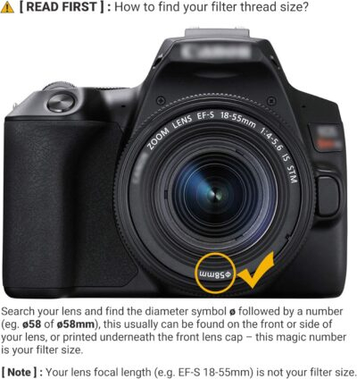 JJC Professional 58mm Circular Polarizer Polarizing Filter HD 18-Layer CPL Filter for Canon EOS Rebel T7 T6 T8i T7i T6i T6s T5i SL3 SL2 90D 80D 70D with EF-S 18-55mm Kit Lens & Other 58mm Lenses - 이미지 2