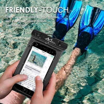 MoKo Waterproof Phone Pouch Holder, Cellphone Case Dry Bag with Lanyard Armband Compatible with iPhone 14 13 12 11 Pro Max, Samsung S21/S20/S10, Black - 이미지 4
