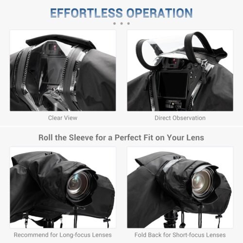 Mirrorless Camera Rain Cover with Openable Viewing Window & Strap Mountable Design Waterproof Camera Raincoat Sleeve Protector for Canon EOS R6 R5 Mark II R8 R7 Rp Nikon Z6III Z6II Z7II Z8 Z5 Z50II Zf - 이미지 5
