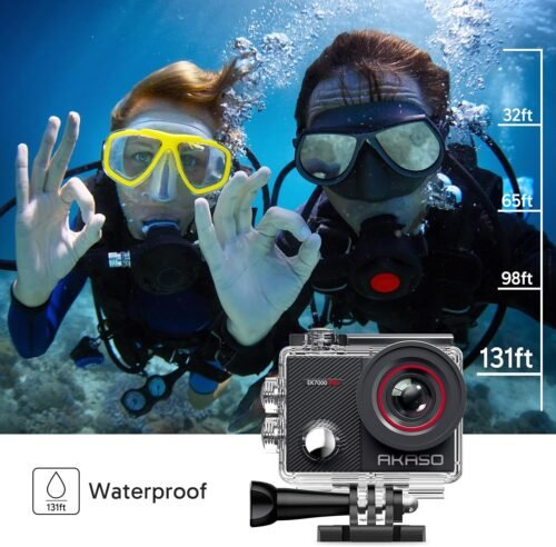 AKASO EK7000 Pro 4K30fps Action Camera with Touch Screen EIS 131ft Waterproof Underwater Camera Remote Control 5X Zoom with Helmet Accessories Kit (Standalone) - 이미지 4