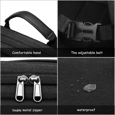 MOSISO Camera Backpack,DSLR/SLR/Mirrorless Photography Waterproof 17.3 inch Camera Bag with Front Hard Shell&Laptop Compartment&Tripod Holder&Rain Cover Compatible with Canon/Nikon/Sony, Space Gray - 이미지 5